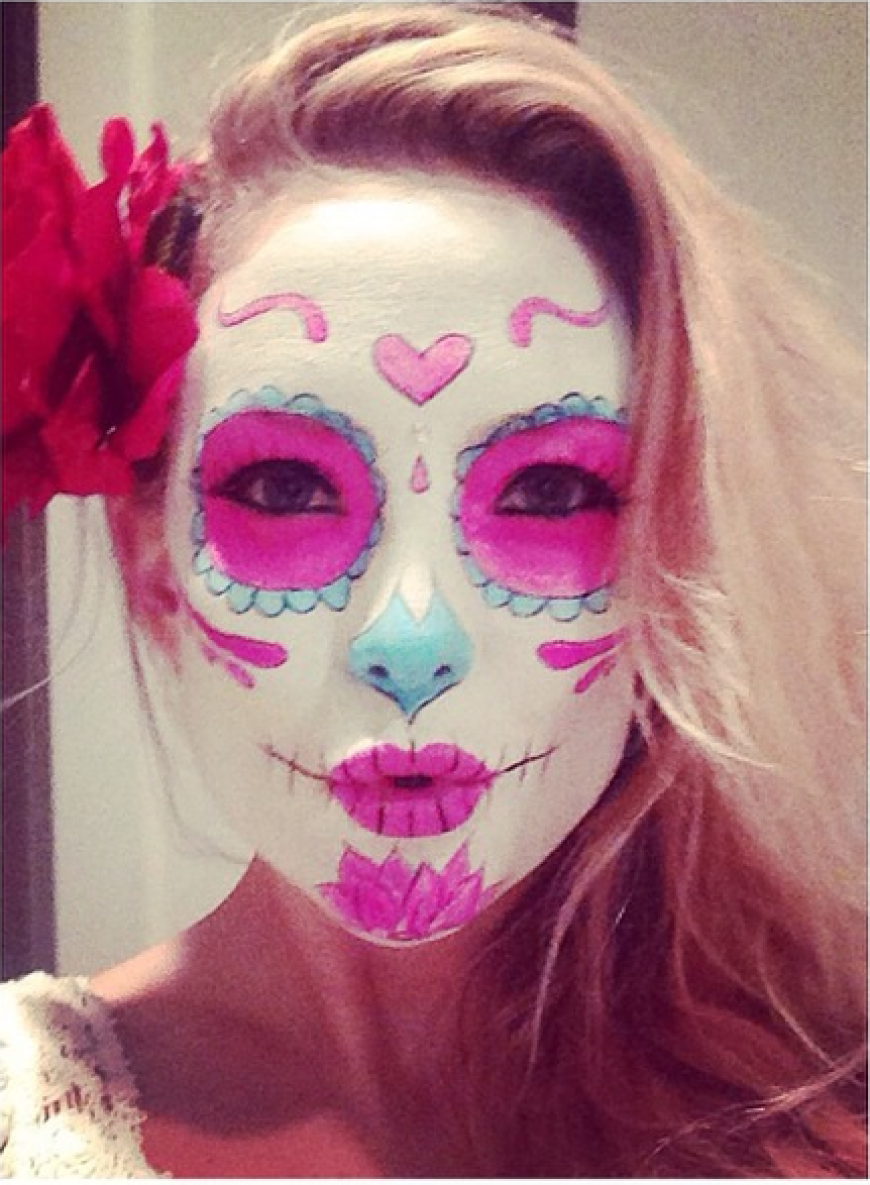 Wow! Erinnert Kate Hudson mit ihrem gruselig-schönen Halloween-Make-up nicht an einen Clown?
