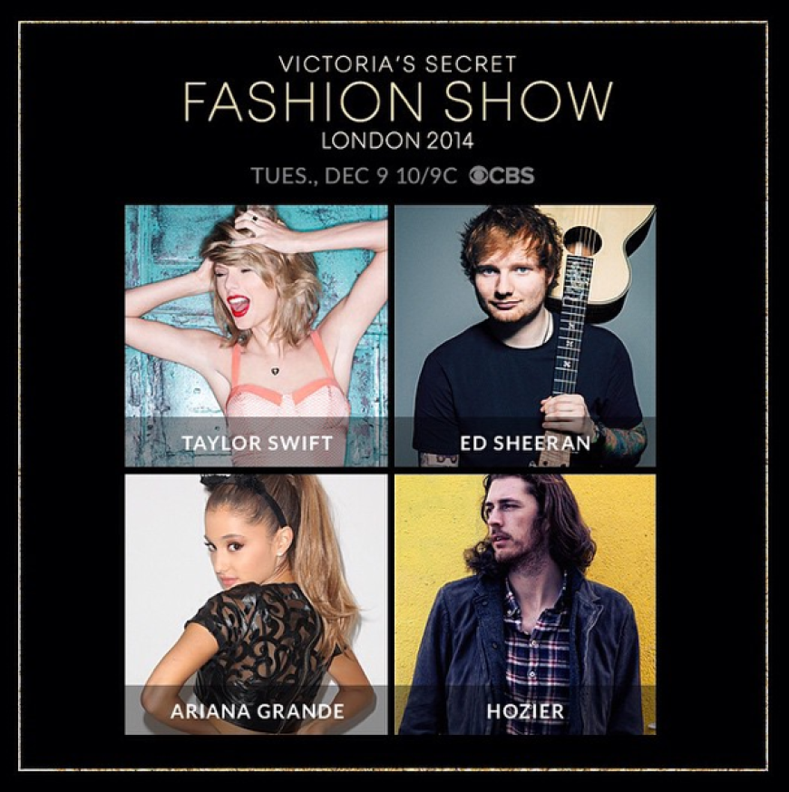 Taylor Swift, Ed Sheeran, Ariana Grande und Hozier: Die "Victoria's Secret"-Show wird ein Spektakel!