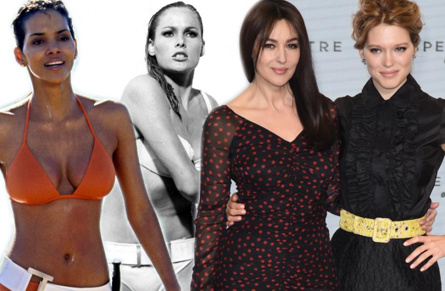 Léa Seydoux (r.) und Monica Bellucci (2.v.r.) sind die neusten Bond-Girls in "Spectre". Aber können sie mit 007-Schönheiten wie Halle Berry (l.) und Ursula Andress (2.v.l.) mithalten? 