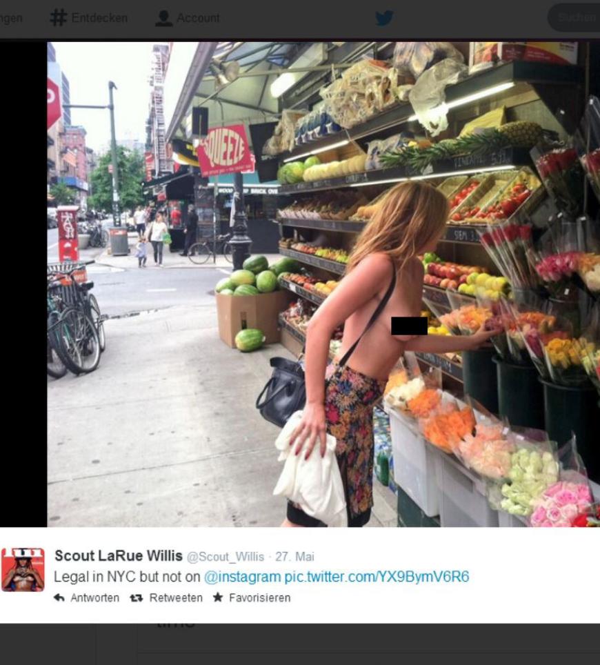 Scout Willis protestiert gegen die Nackt-Zensur auf Instagram