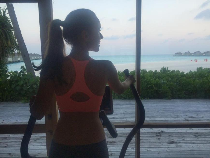 Annemarie Carpendale postete dieses Foto beim Sport.