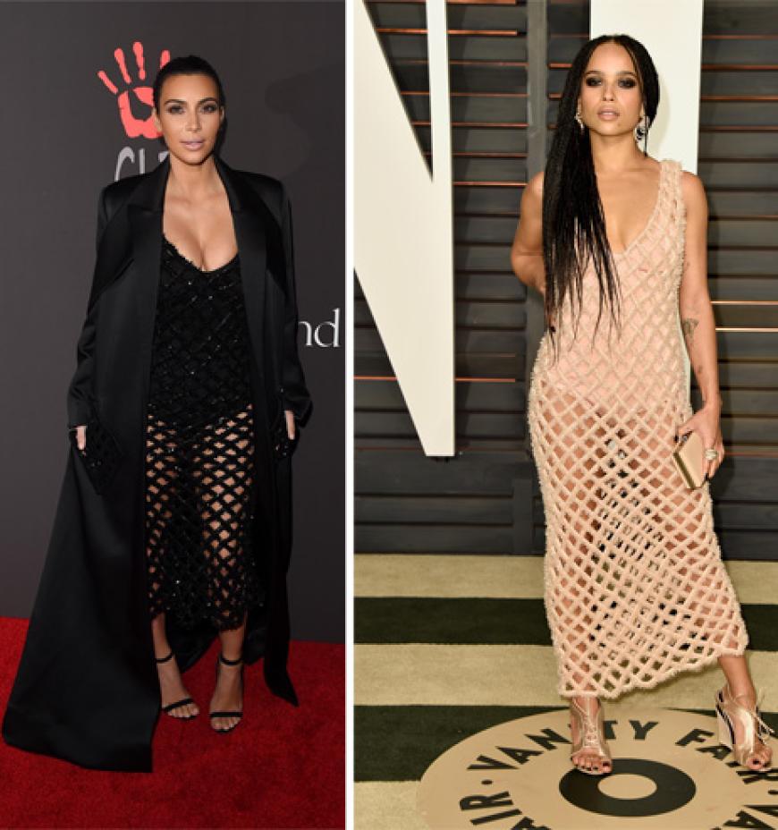 Kim Kardashian vs. Zoë Kravitz. Wem steht das Balenciaga Kleid besser?