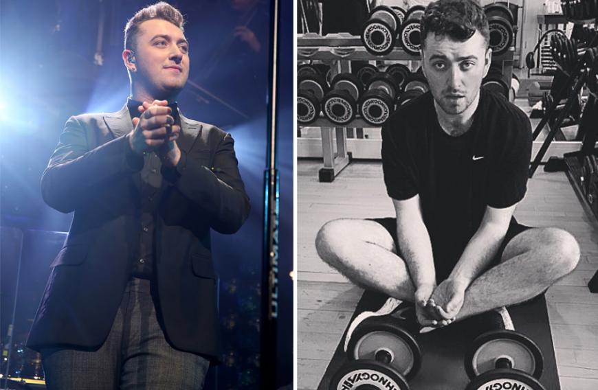 Vorher (links) /nachher: Sam Smith nahm innerhalb kürzester Zeit 7 Kilo ab.
