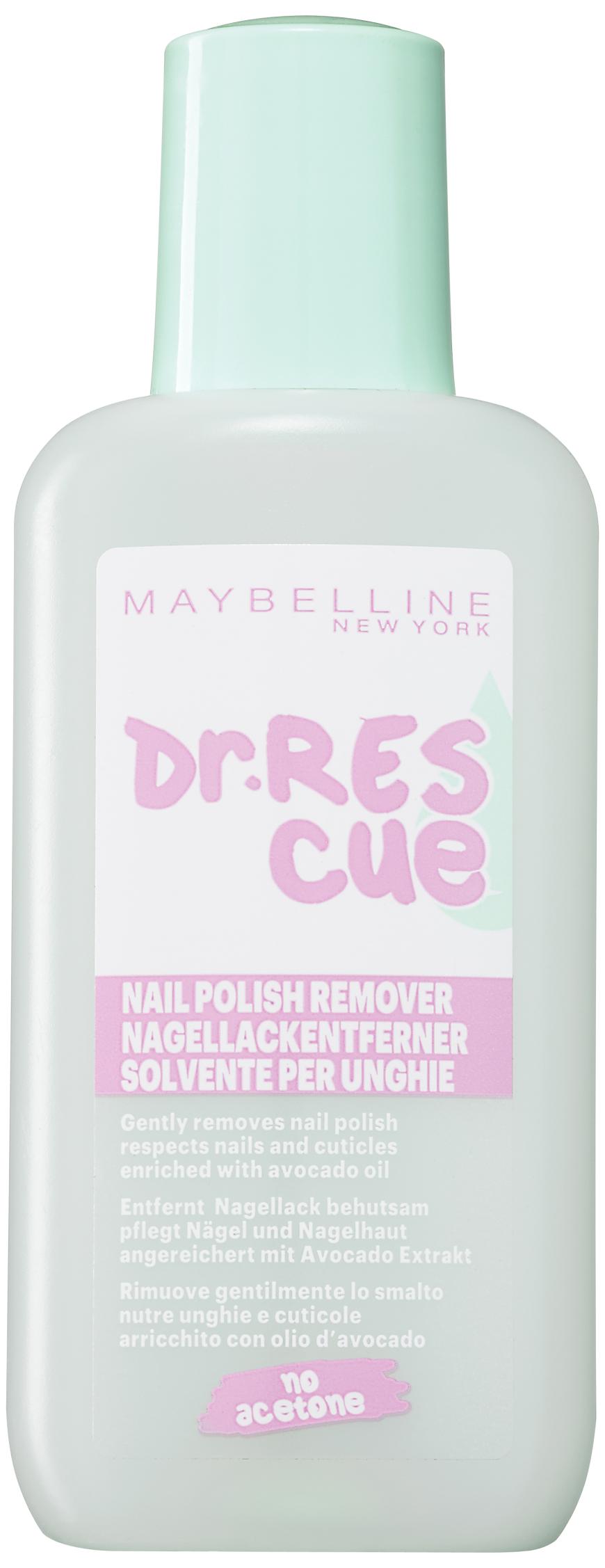 Schonender Nagellackentferner: „Dr. Rescue“- Nagellackentferner von Maybelline New York, acetonfrei, ca. 4 Euro
