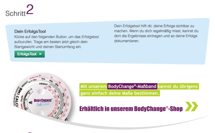 Das Erfolgstool: Hier trage ich wöchentlich meine Maße und mein Gewicht ein
