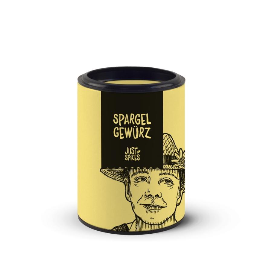 Das „Spargel Gewürz“ von Just Spices gibt dem Klassiker einen ordentlichen Kräuterkick. Hier dominieren Salbei, Petersilie, Kerbel, Koriander und Schnittlauch, die dem Mix eine aromatische Note verleihen. Während Muskat, Piment, Pfeffer und Chili für eine pikante Hintergrundwürze sorgen, geben Sumach und Zitronenschale dem Spargel zusätzliche Frische. Und eigentlich kann man jetzt gar nichts mehr falsch machen: Im Nu ist mit ein bis zwei Teelöffeln „Spargel Gewürz“ eine leckere Joghurtsoße ideal abgeschmeckt. Lecker! 4,50 Euro