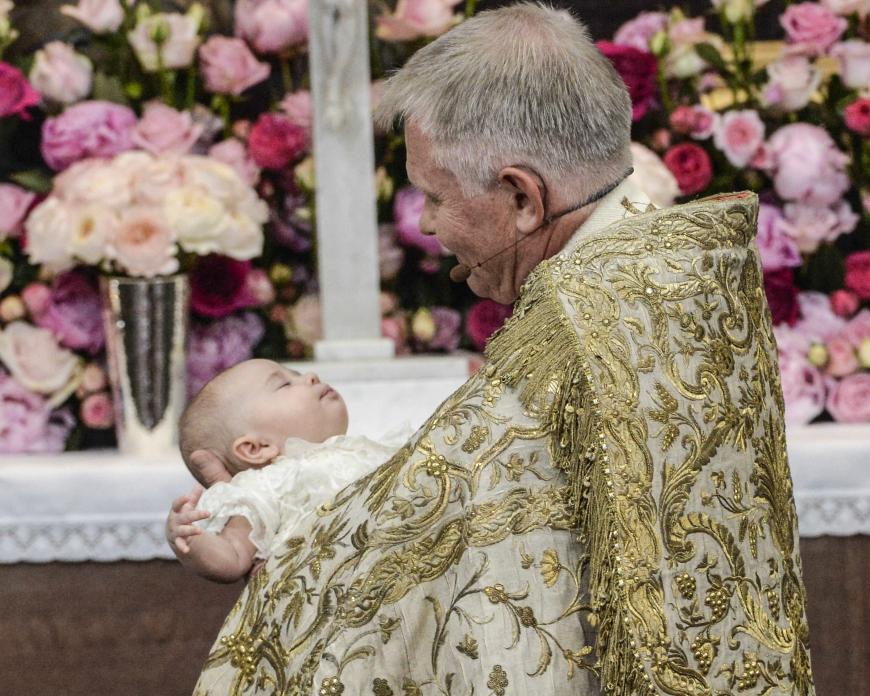 Prinzessin Leonore bei ihrer Taufe