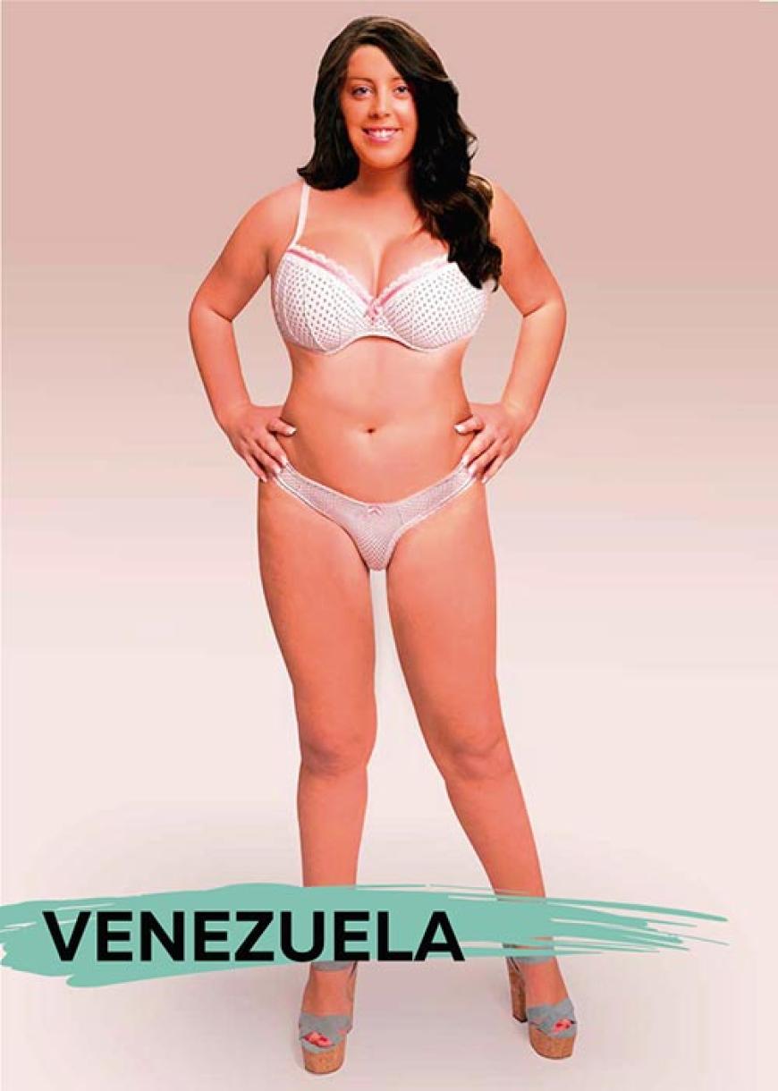 Weiblich, weiblicher, Venezuela! 65,8 kg schön verteilt auf Hüften, Oberschenkel, Bauch und Brust!