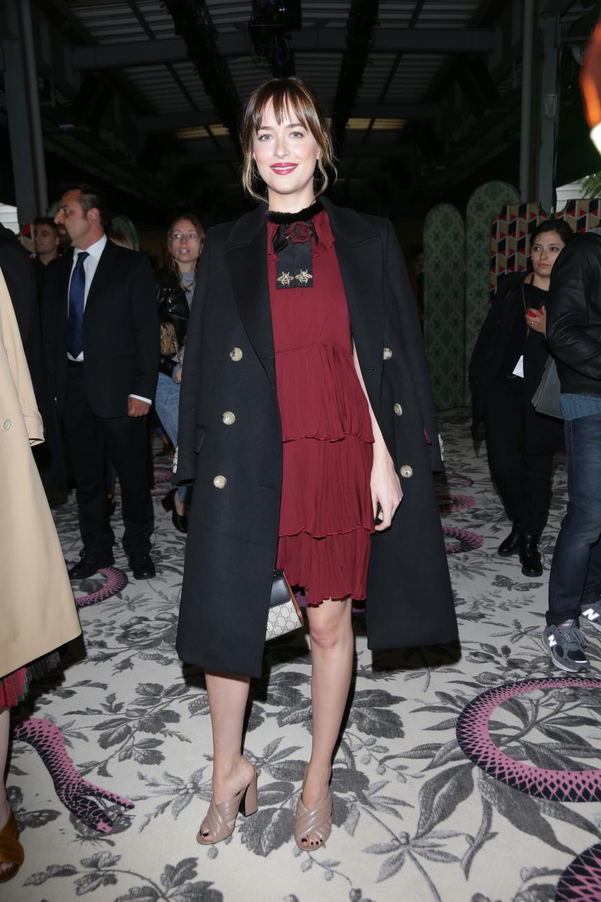 Dakota Johnson war bei der Gucci-Show dabei.