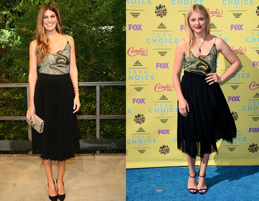 Dieses Ensemble stammt von Gucci und steht sowohl Bianca Brandolini Dadda als auch Chloe Grace Moretz super. Wir finden das Styling bei der Brasilianerin etwas gelungener.