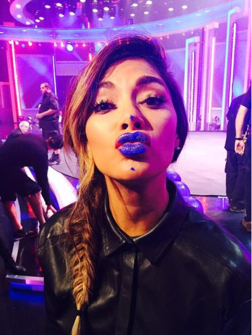 Ziemlich Blau! Nicole Scherzinger war backstage bei der