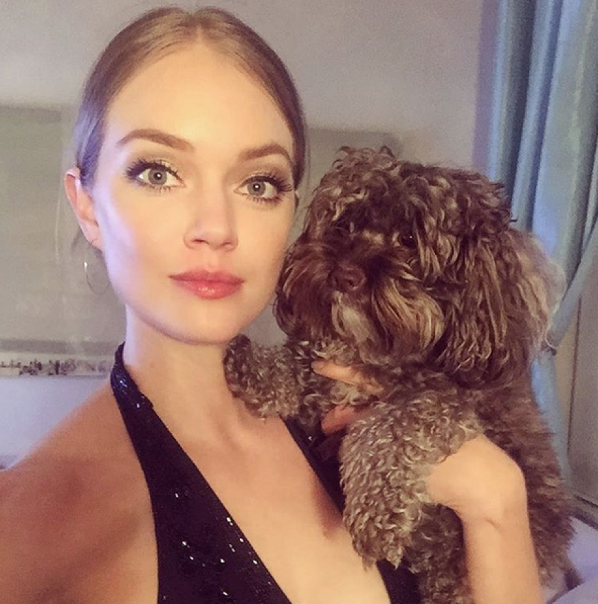 So süß! Model Lindsay Ellingson zeigt ihren wuschligen besten Freund.