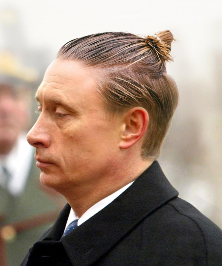 Der beste gephotoshoppte Man Bun gehört Wladimir Putin.