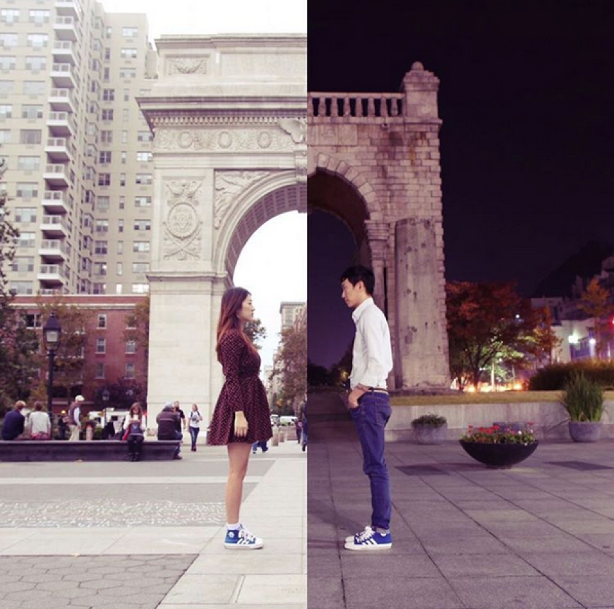 Sie in New York, er in Seoul...