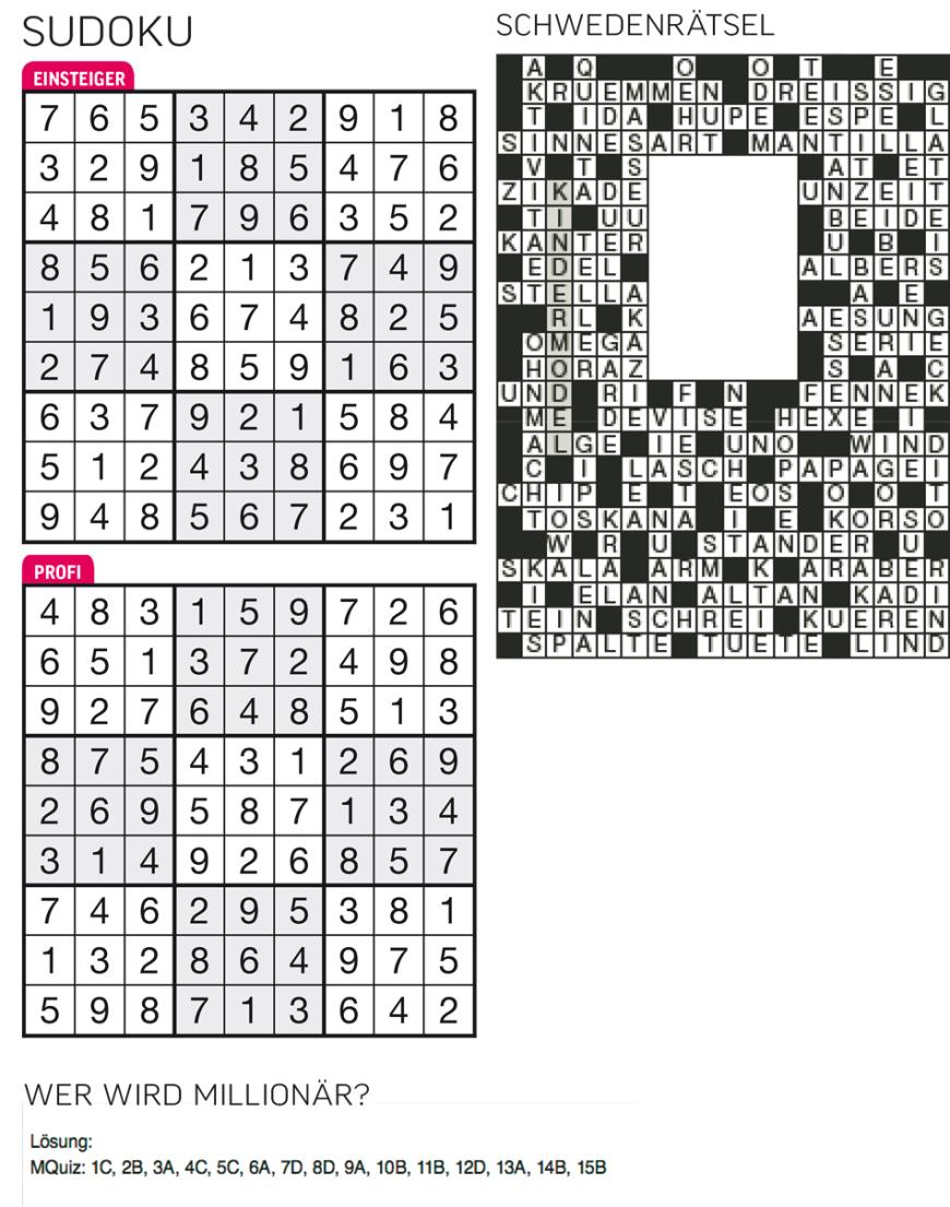 Sudoku- und Rätselauflösung ab Magazin 01/2015 - Bild 136