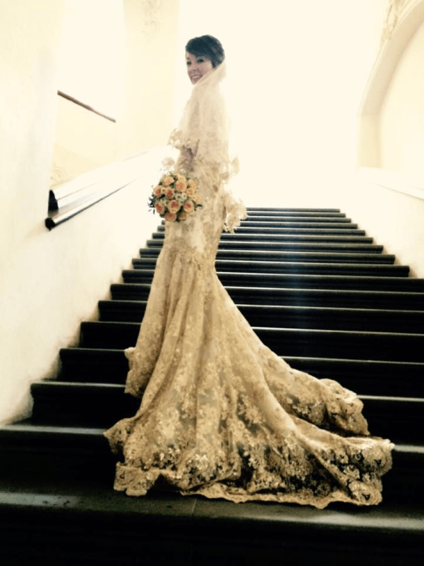 Stolz präsentierte Nela ihren Fans ihr wunderschönes Brautkleid.