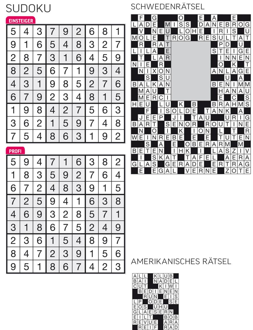 Sudoku- und Rätselauflösung ab Magazin 01/2015 - Bild 132
