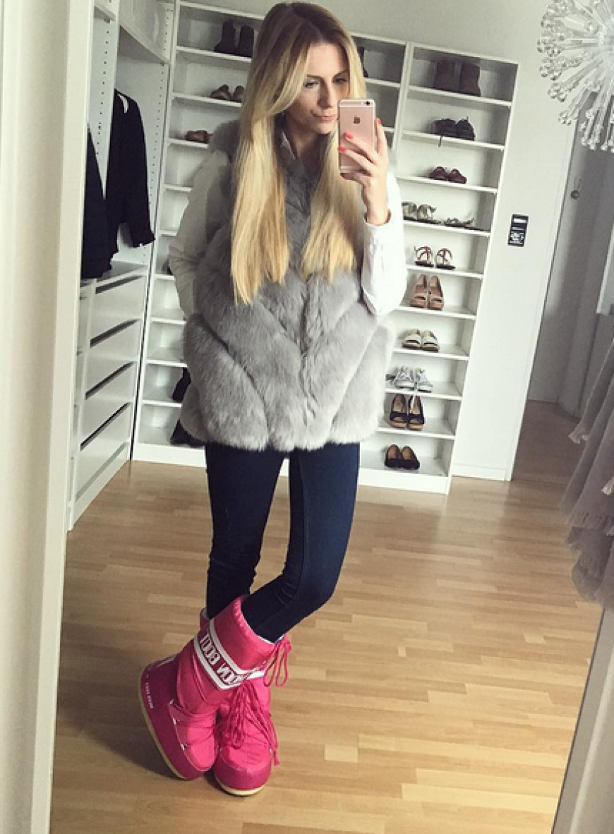 Stylische Moon Boots in knalligem Rot!