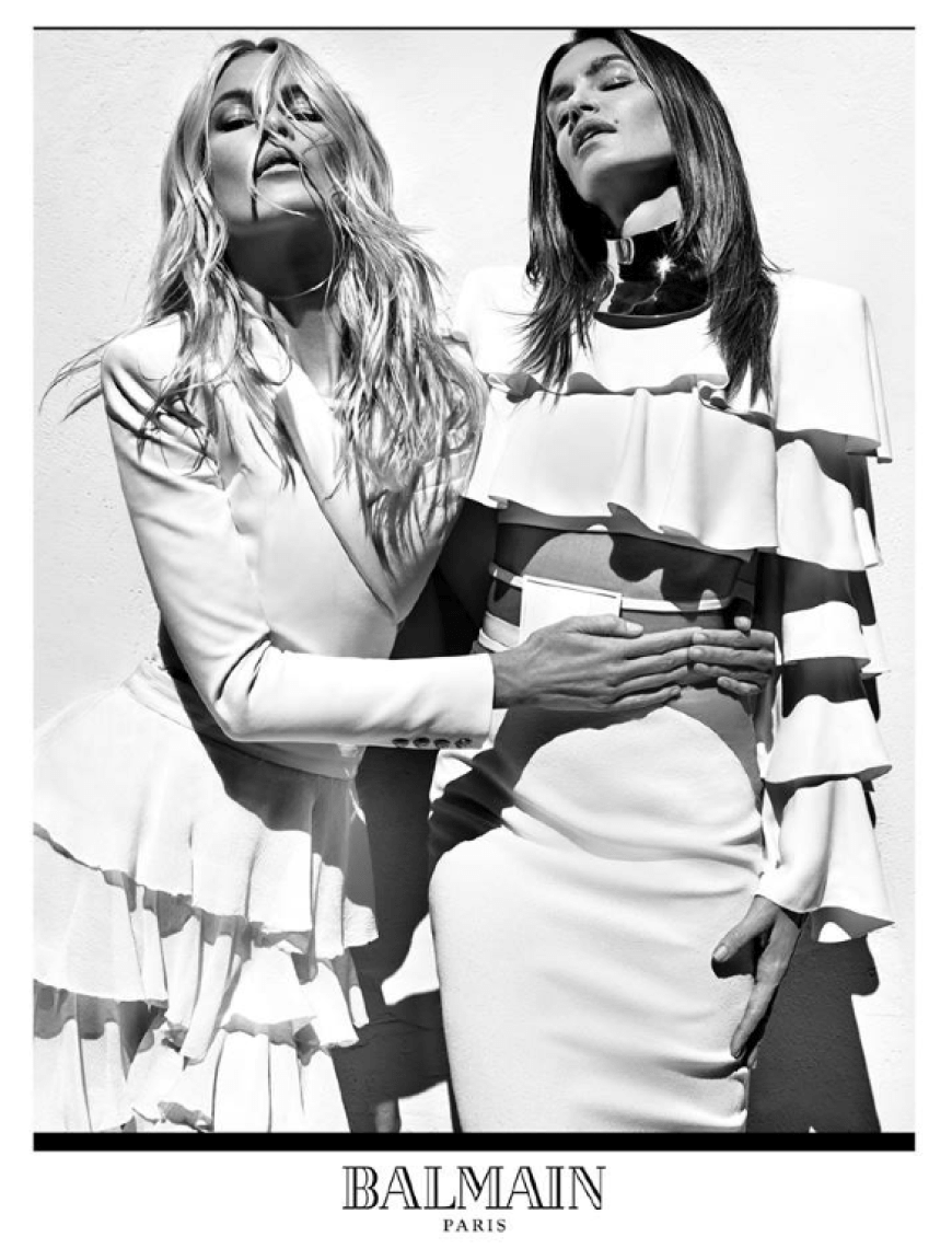Claudia Schiffer und Cindy Crawford für Balmain