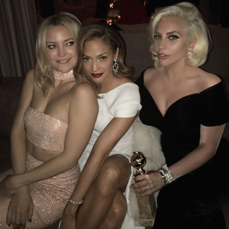 Später posierte J.Lo lieber mit Gewinnerin Lady Gaga und Kate Hudson.