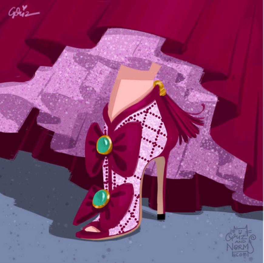 Cinderellas böse Stiefmutter Lady Tremaine trägt Peeptoes von Chanel.