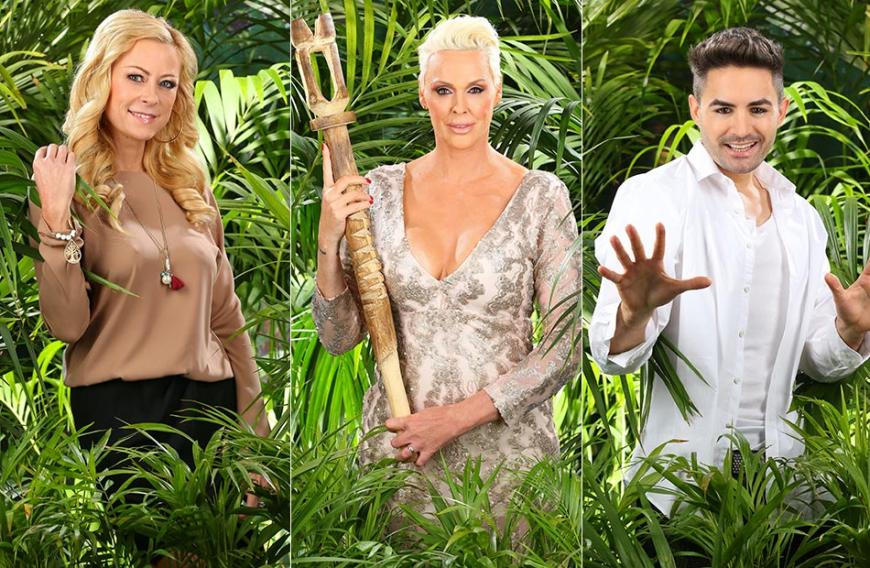 Jenny Elvers, Brigitte Nielsen und Menderes Bagci (v.l.) sind die Favoriten für Rebecca Siemoneit-Barum.