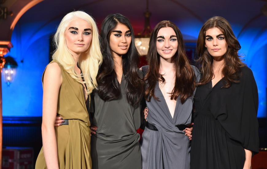 Ajsa mit ihren GNTM-Kolleginnen Katharina Wandrowsky (von links nach rechts), Anuthida Ploypetch und Vanessa Fuchs.