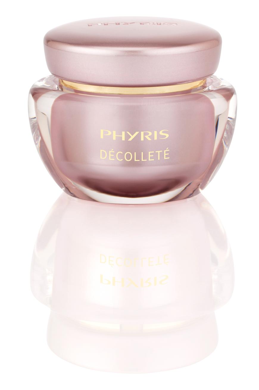 Ein knittriges Dekolleté ist kein schöner Anblick. Umso besser, dass es jetzt neu von Phyris spezielle Anti-Aging-Pflege gibt: Phyris Perfect Age Décolleté minimiert Trockenheits- und Knitterfältchen an Hals, und Dekolleté und Busen. Irisextrakt und Seidenproteine reduzieren die Faltentiefe und versorgen die Haut mit Feuchtigkeit. Ein Extrakt der Rotalge stützt und festigt das Gewebe wie eine Korsage. 50 ml 34 Euro UVP, in Spas, Kosmetikinstituten und online unter www.phyris.de.