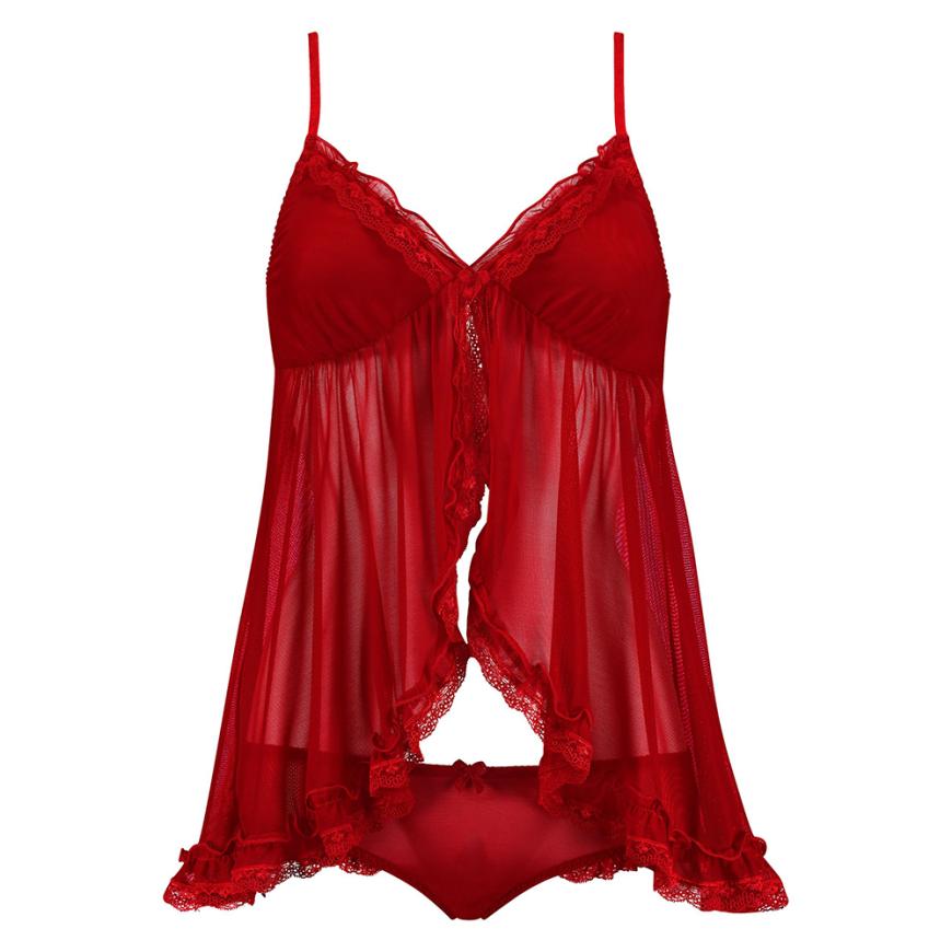 Sexy Verführung: Cami-Set aus semitransparentem Babydoll und passendem Slip von Hunkemöller, ca. 24,99 €