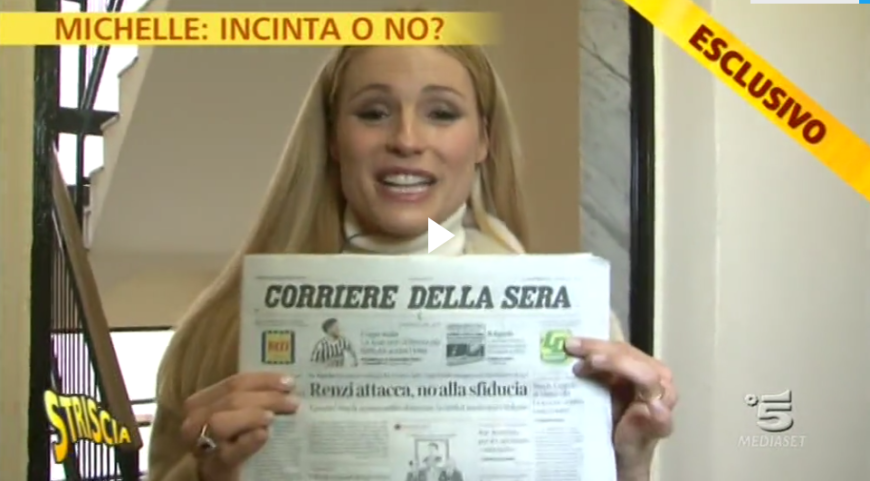 ... mit den Gerüchten um eine Schwangerschaft auf - im italienischen TV!