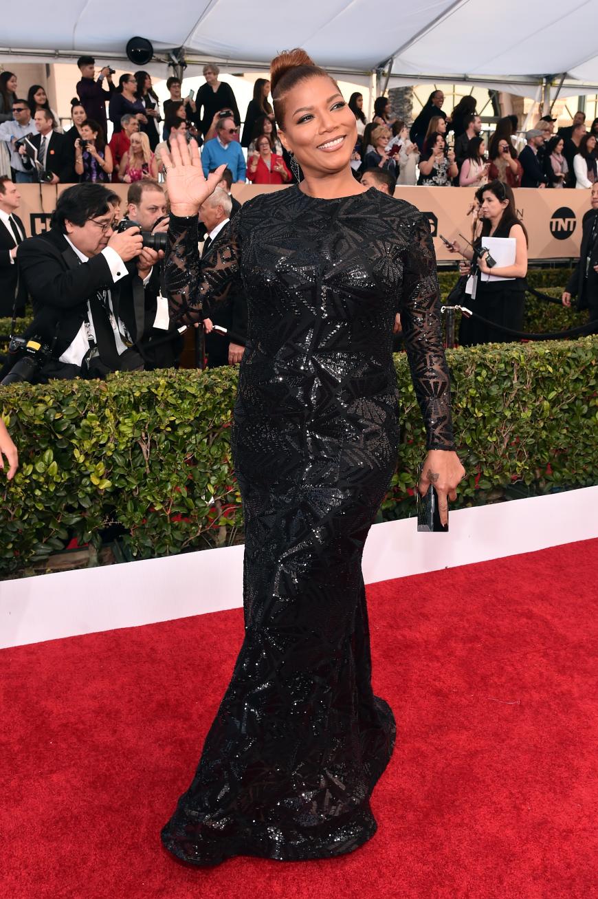 Queen Latifah glitzerte wunderschön in einer Customized-Robe von Michael Costello.