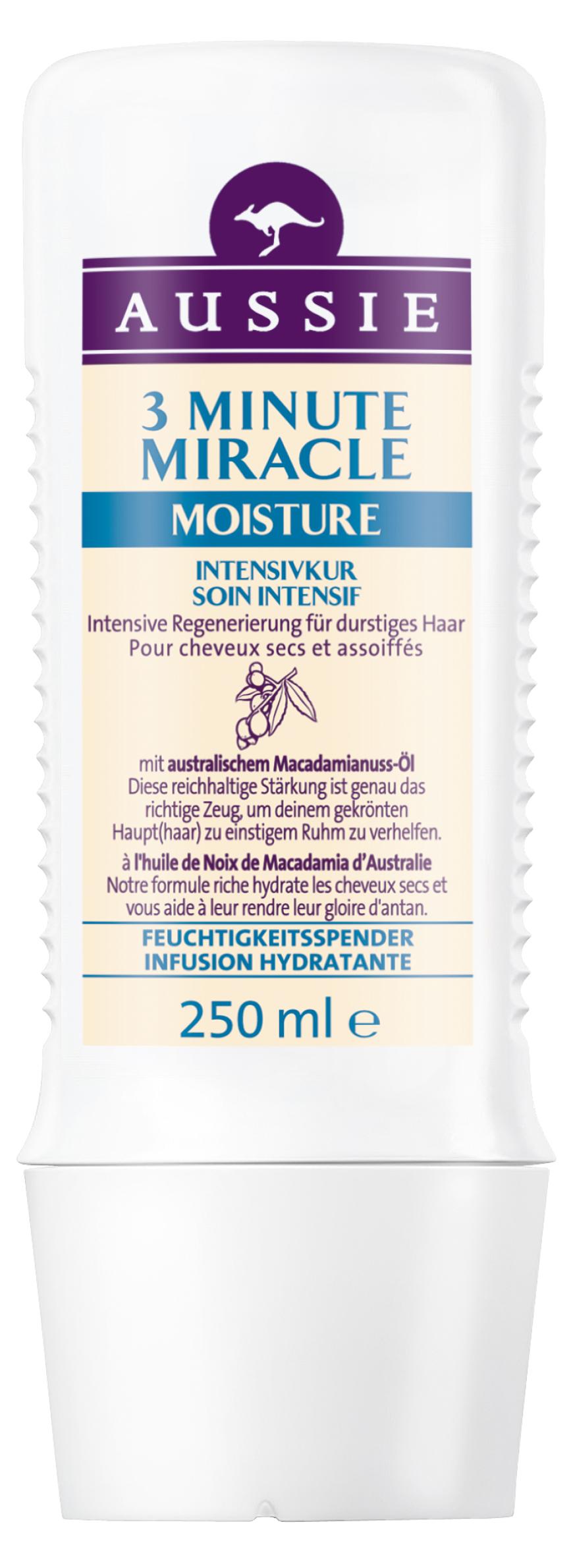 Auch bei der Miracle Moist Serie gibt es News! Die „Aussie 3 Minute Miracle Moisture Intensivkur