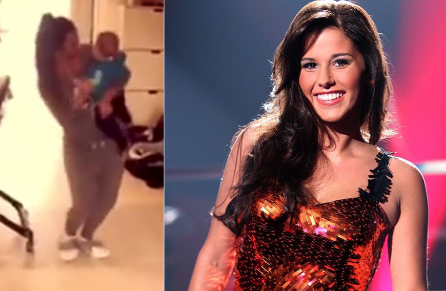 Awww! Sarah Engels bereitet sich mit Sohnemann Alessio auf "Let's Dance" vor.