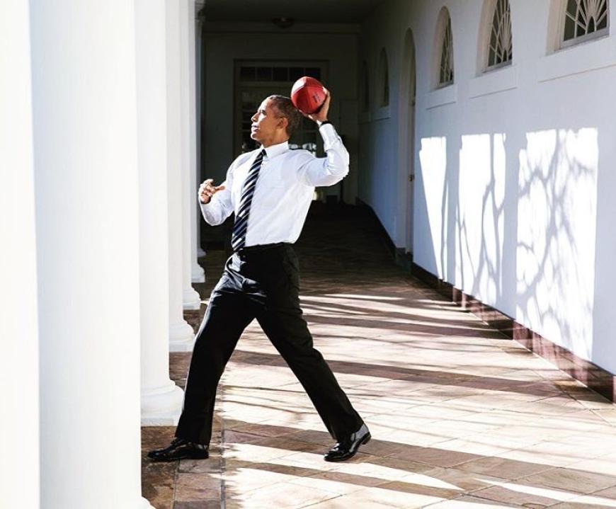 Selbst Präseident Obama war im Football-Fieber!