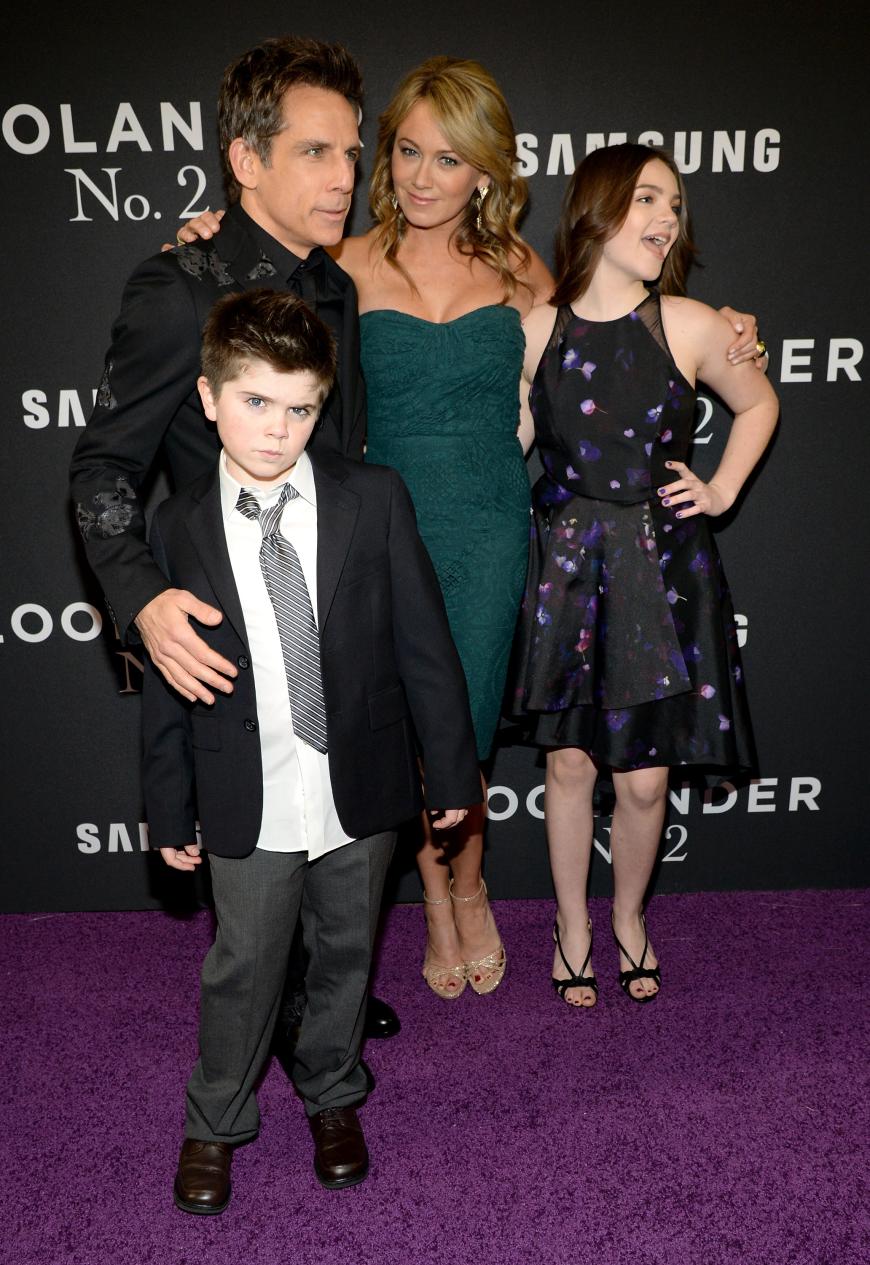 Der Apfel fällt nicht weit... Söhnchen Quinlin hat bei Papa Ben Stiller ganz genau hingeschaut. Auch mit dabei: Ehefrau Christine Taylor und Tochter Ella