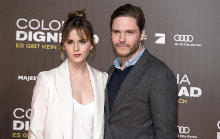 Hier ist die Schauspielerin zusammen mit ihrem Filmpartner Daniel Brühl in Berlin.