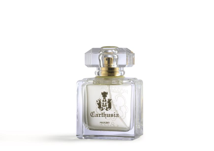 Sympatisch: „Mediterraneo“ von Carthusia mit Zitronenblättern und grünem Tee, 50 ml, EdT, ca. 56 Euro, niche-beauty.com