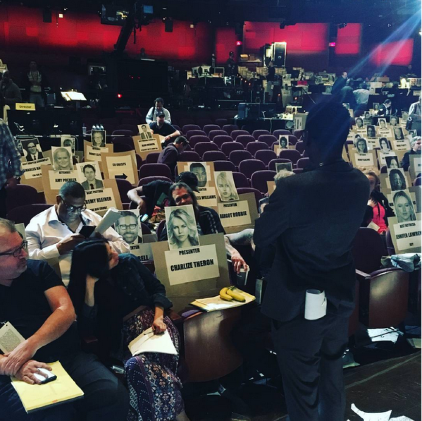 Oscars-Moderator Chris Rock bei den letzten Proben für die große Show.