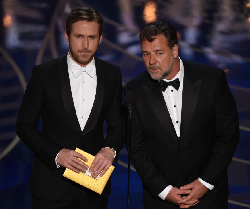 Ryan Gosling und Russell Crowe hielten am Sonntagabend im Dolby Theatre in Los Angeles die Laudatio für das