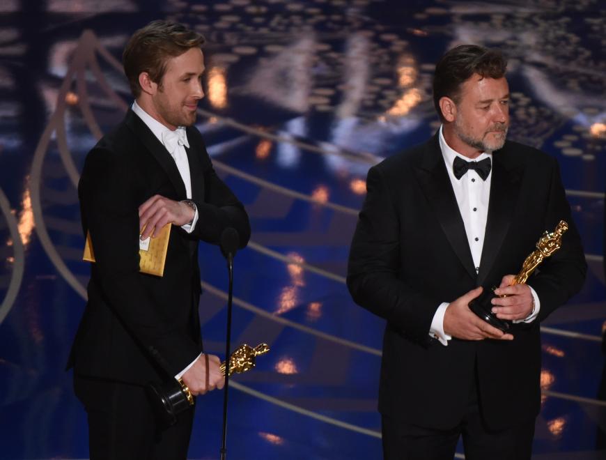 Zur Vergabe der Oscars setzte Ryan dann wieder sein charmantestes Grinsen auf.