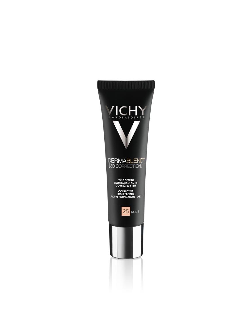Deckt Unreinheiten und Aknenarben ab: „Dermablend 3D Correction“-Make-up von Vichy, ca. 23 Euro, in Apotheken