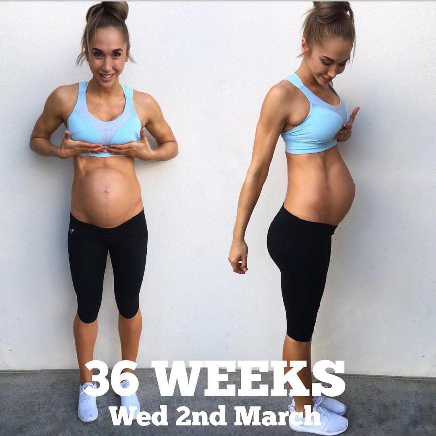 Sixpack und Mucki-Arme: 36 Wochen Schwangerschaft und an Chontel kein Gramm Fett zu viel!