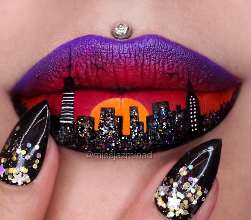 Auch die New Yorker Skyline kann auf den Lippen verewigt werden.