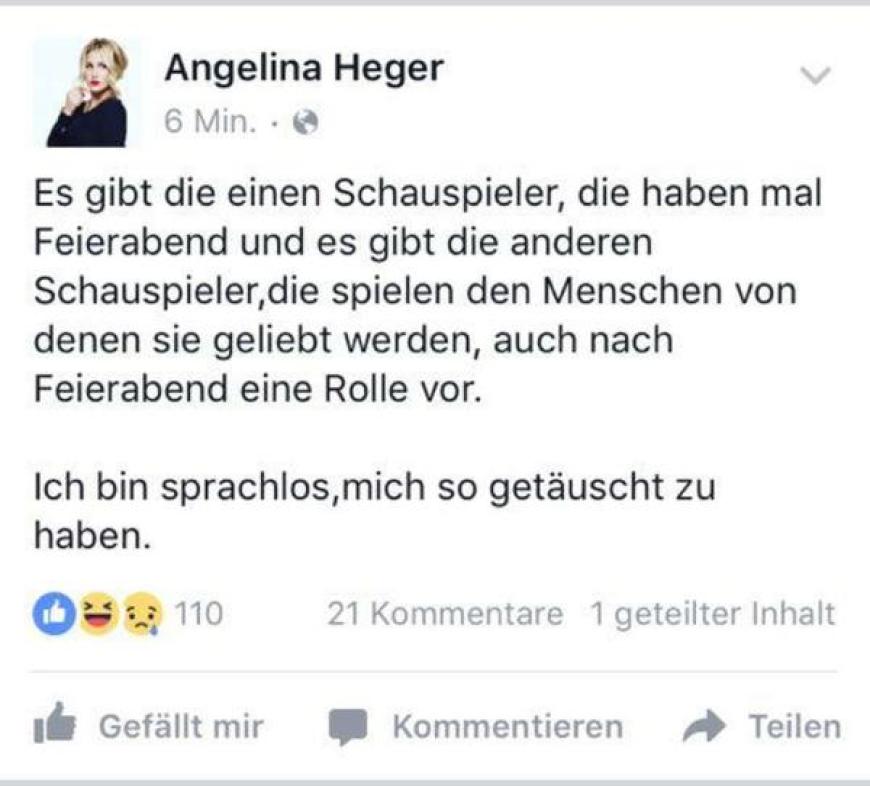 Diesen Post teilte die hübsche Blondine, um ihn dann nur wenige Momente später wieder zu löschen ...