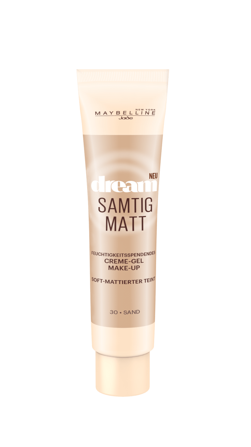Gibt Feuchtigkeit „Dream Samtig Matt Creme-Gel Make-Up“ von Maybelline New York in „Sand“, ca. 11 Euro