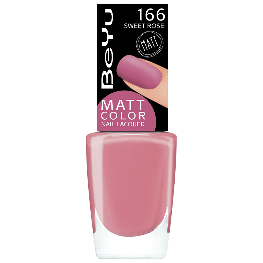 Mit cremiger Textur „Matt Color Nail Lacquer“ von Beyu in „Nr. 172“, ca. 7 Euro, exklusiv bei Douglas