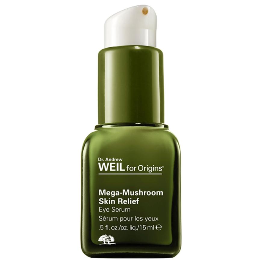 Lindert geschwollene Augen mit asiatischen Heilpflanzen: „Mega-Mushroom Skin Relief Eye Serum“ von Origins Dr. Andrew Weil, ca. 53 Euro