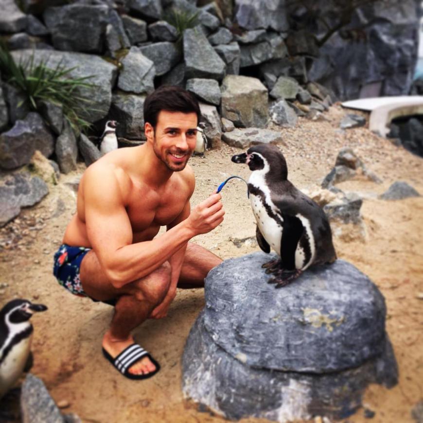 Wink mit dem Zaunpfahl? Leonard Freier und Daniela Buchholz sind beide Pinguin-Fans ...