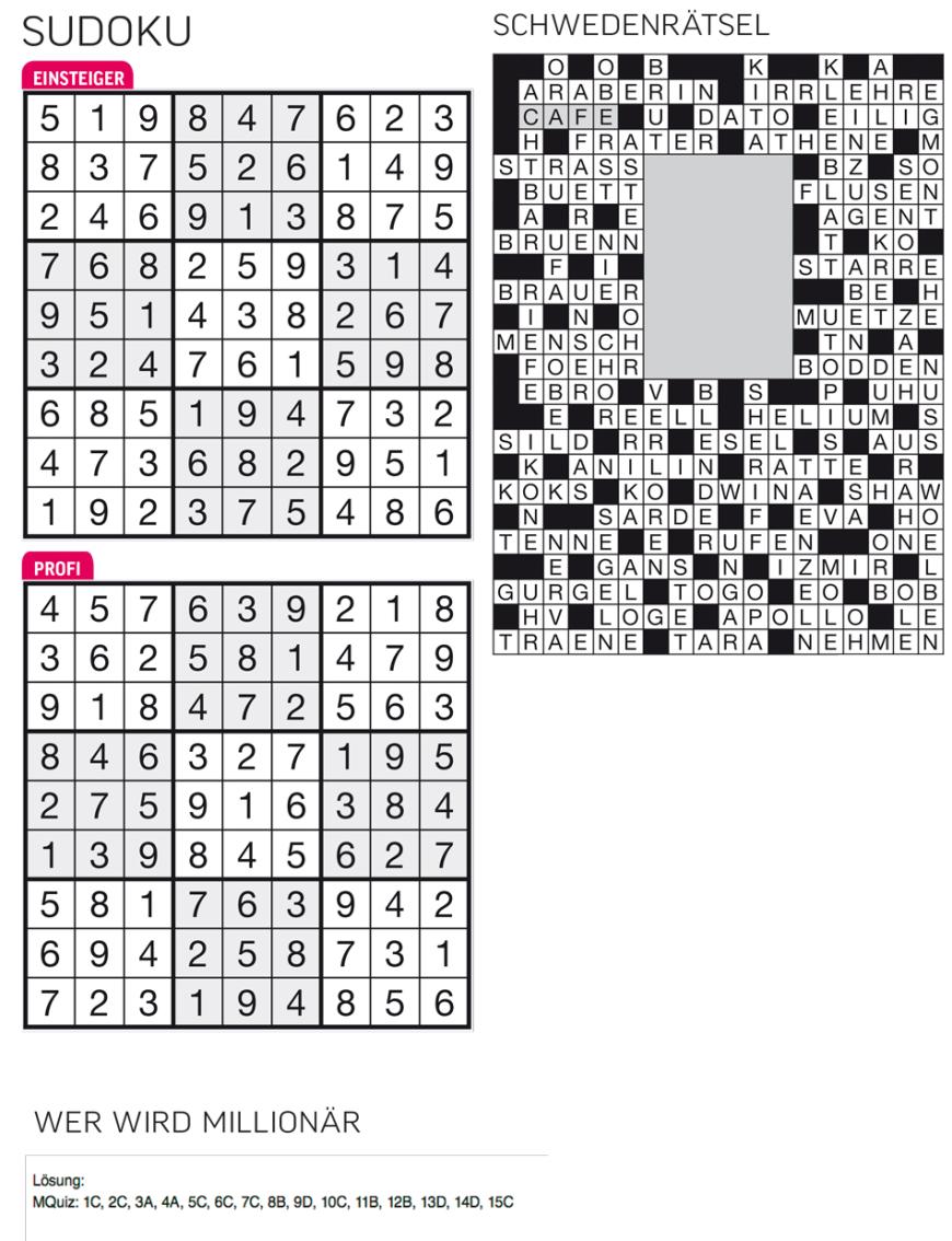 Sudoku- und Rätselauflösung ab Magazin 01/2015 - Bild 121