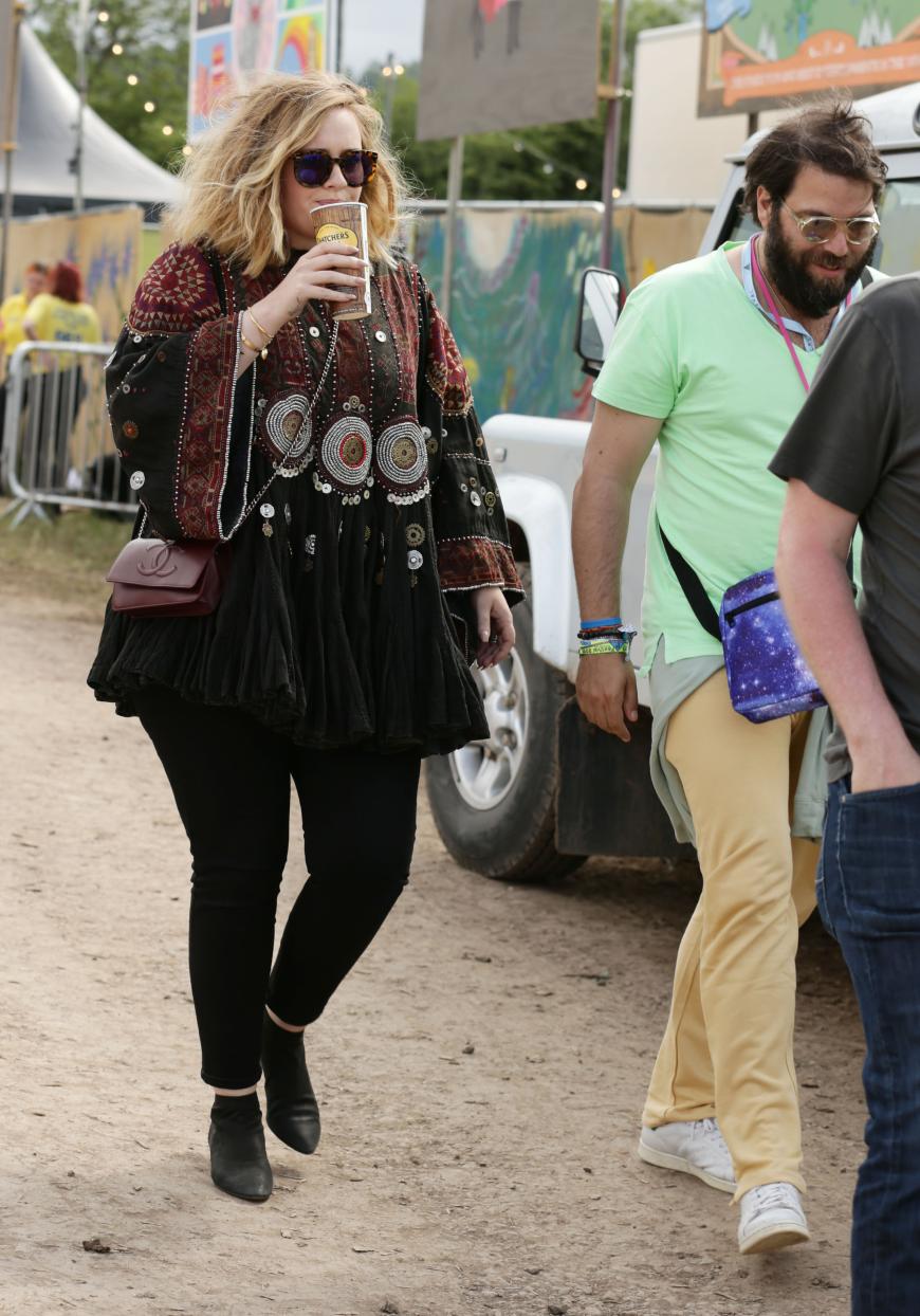 Adele und Simon Konecki beim Glastonbury Festival 2015.